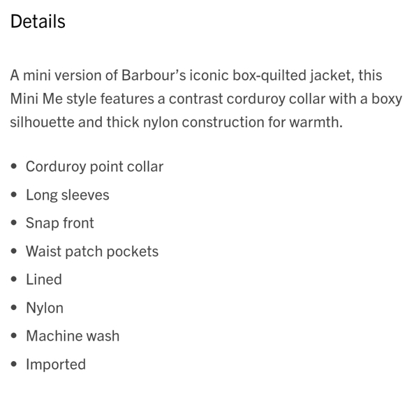 Barbour Jacket Boys Sz L 10-11 Navy  Quilted Liddesdale Snap Closure *Flawed* - Picture 12 of 13